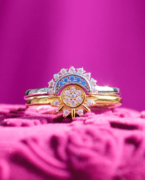 Moon & Sun Matching Rings