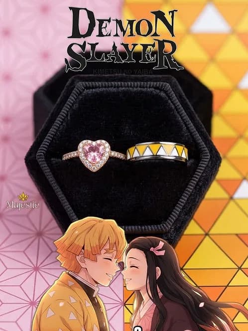 Zenitsu and Nezuko Couple Rings