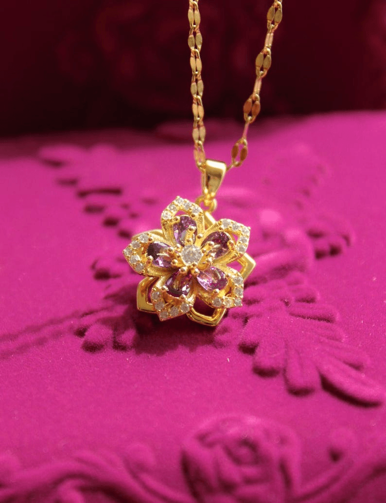 Rapunzel Spinning Flower Necklace